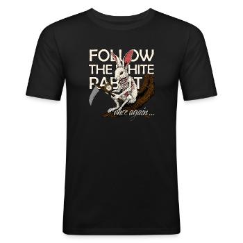 Once Again - Männer Slim Fit T-Shirt - Schwarz - Vorne - Nik (191cm)