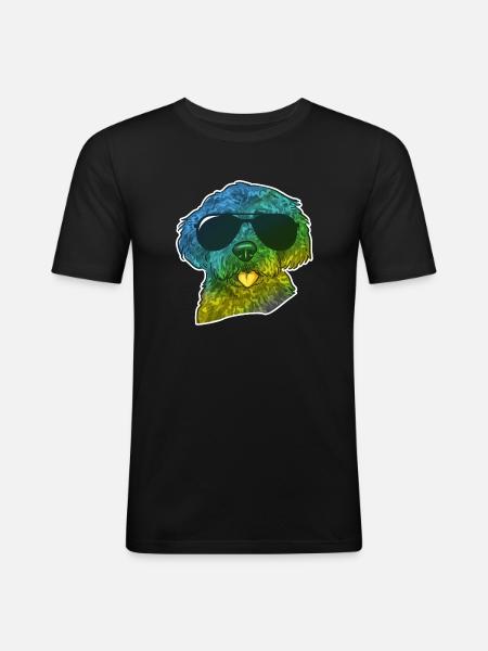 Labradoodle Dog - Men's Slim Fit T-Shirt - black