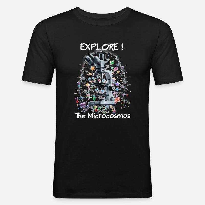 Explorez le Microcosme - T-shirt près du corps Homme - noir