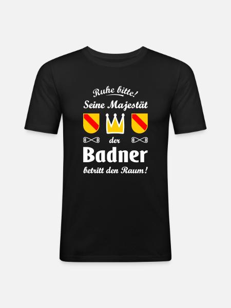 Der badische König - Männer Slim Fit T-Shirt - Schwarz