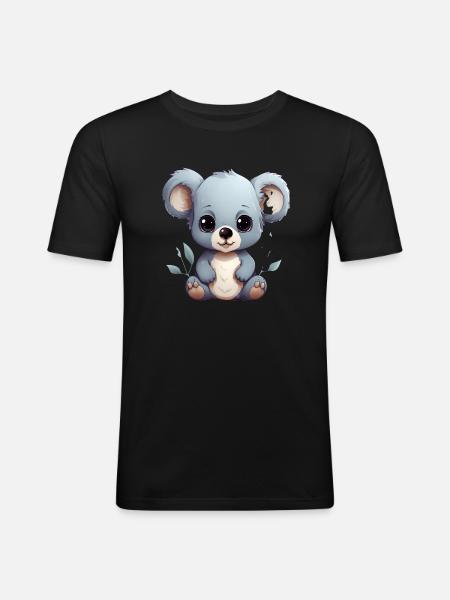 Bébé Koala mignon - T-shirt près du corps Homme - noir