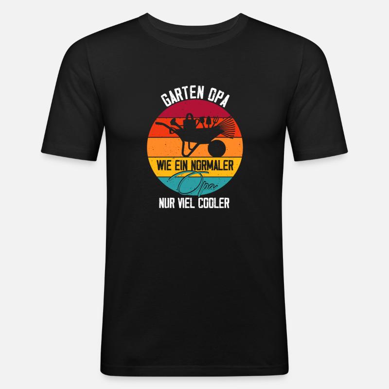 Garten Opa - Männer Slim Fit T-Shirt - Schwarz