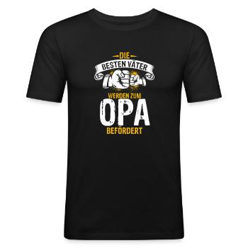 Lustiges Opa Geschenk zur Geburt - Männer Slim Fit T-Shirt - Schwarz - Vorne - Nik (191cm)