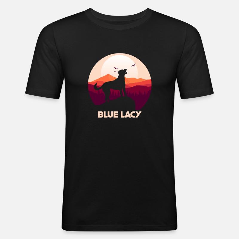 Blue Lacy - Männer Slim Fit T-Shirt - Schwarz