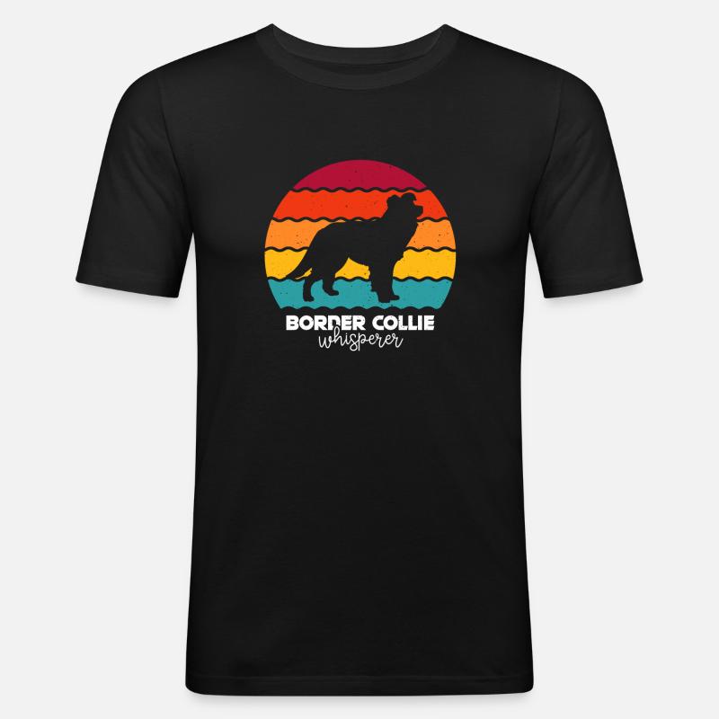Border Collie Hund - Männer Slim Fit T-Shirt - Schwarz