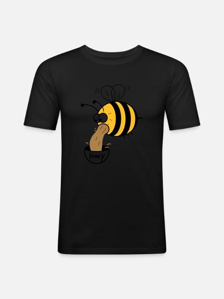 making of honey - bee :-) - Men's Slim Fit T-Shirt - black