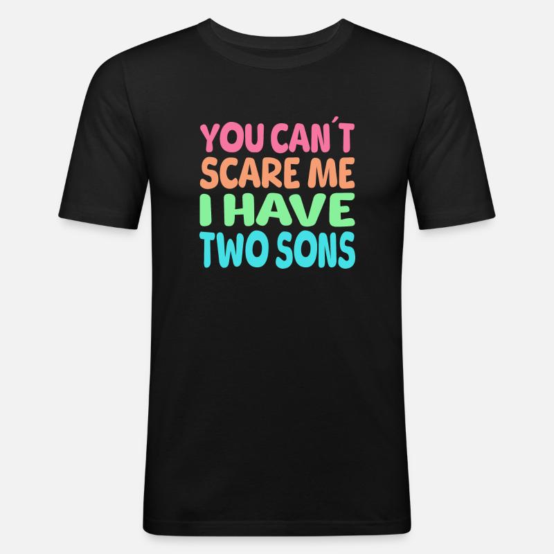 Ich habe zwei Söhne Fun - Männer Slim Fit T-Shirt - Schwarz
