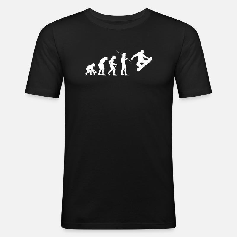 Évolution du snowboard - T-shirt près du corps Homme - noir