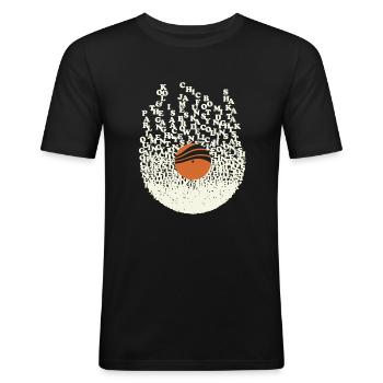 Funky Vinyl - T-shirt près du corps Homme - noir - Devant - Nik (191cm)