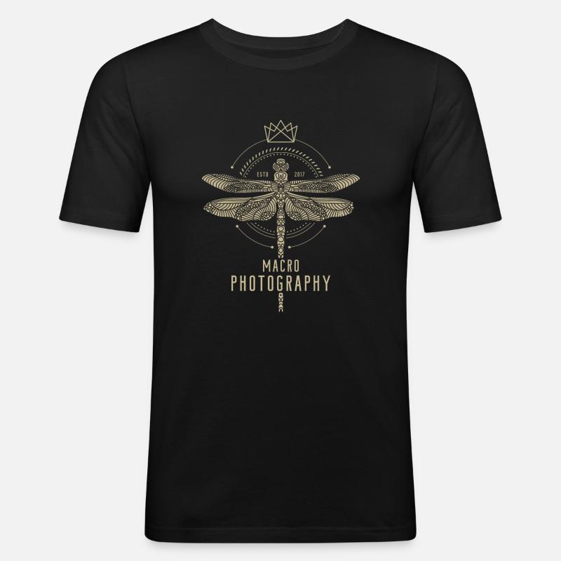 Macro 1 Beige - Männer Slim Fit T-Shirt - Schwarz