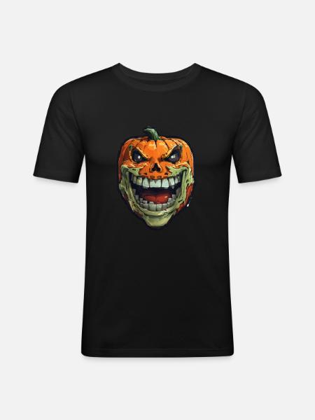 Halloween Pumpkin - Men's Slim Fit T-Shirt - black