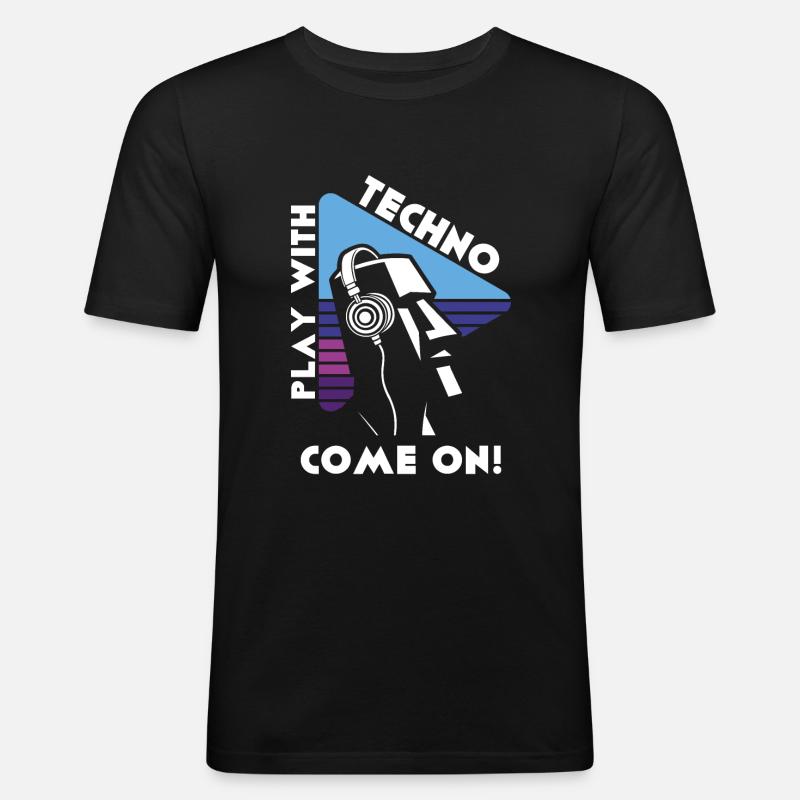 Rhythmen der Ahnen - Männer Slim Fit T-Shirt - Schwarz
