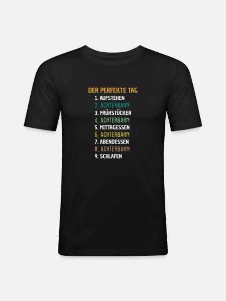 Achterbahn Freizeitpark Geschenk - Männer Slim Fit T-Shirt - Schwarz