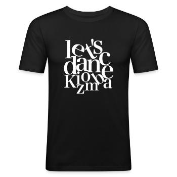 Let`s danse Kizomba - Danse chemise blanche - T-shirt près du corps Homme - noir - Devant - Nik (191cm)
