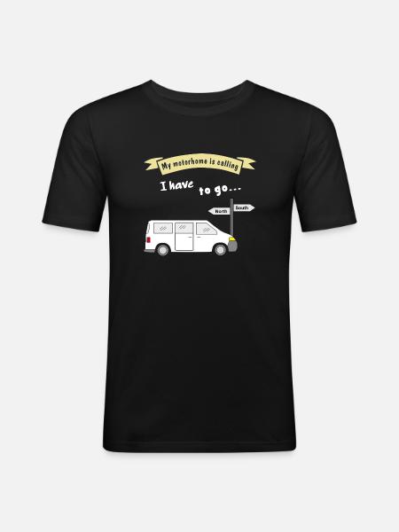 my motorhome is calling - Men's Slim Fit T-Shirt - black