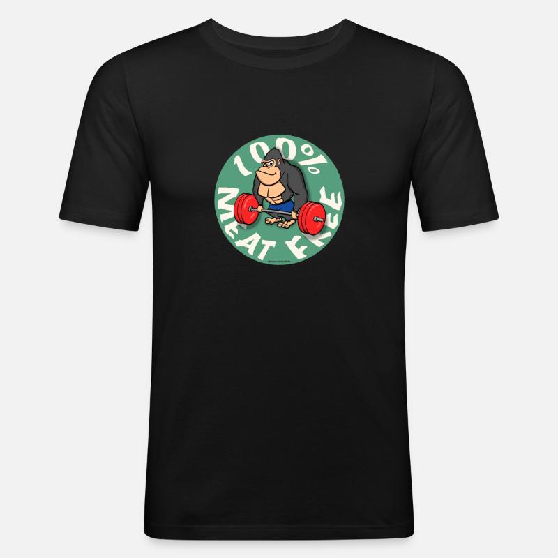 100% fleischfrei - Männer Slim Fit T-Shirt - Schwarz