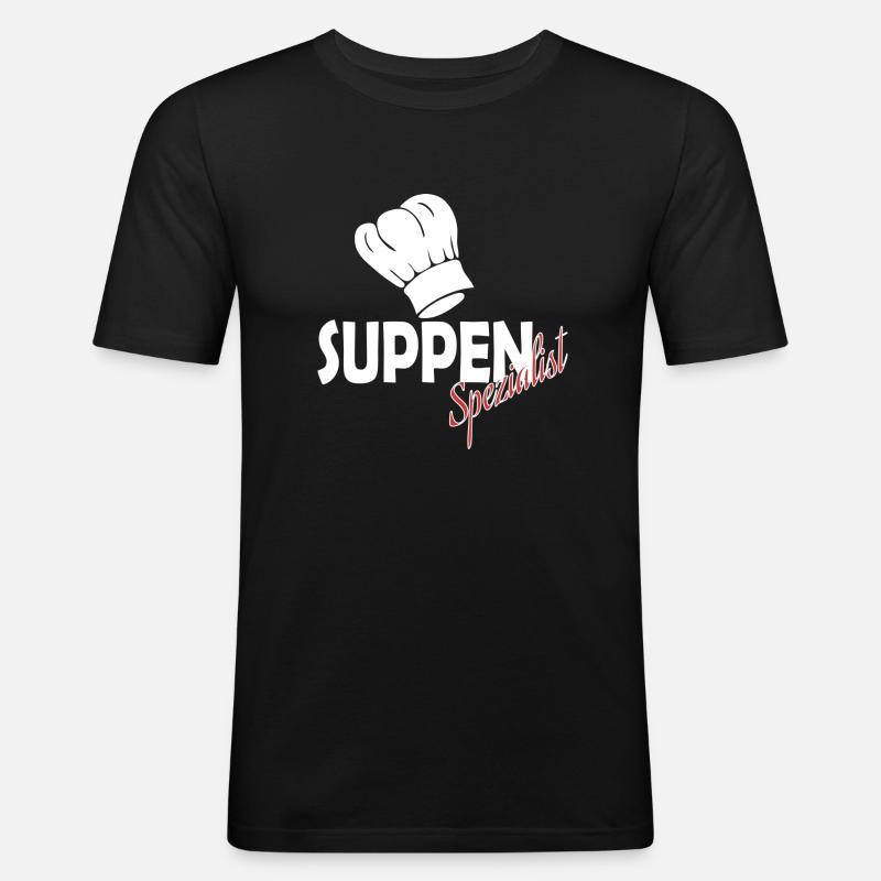 Suppe - Männer Slim Fit T-Shirt - Schwarz