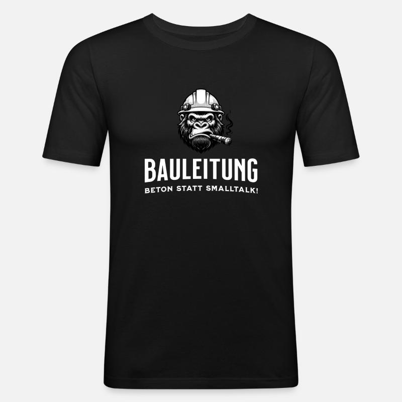 Bauleitung - Männer Slim Fit T-Shirt - Schwarz