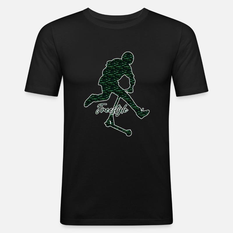 Freestyle-Roller - Männer Slim Fit T-Shirt - Schwarz