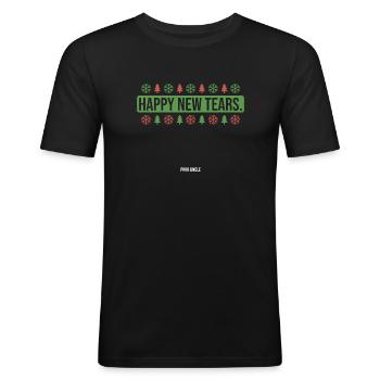 HappyNewTearsGR (en anglais seulement) - T-shirt près du corps Homme - noir - Devant - Nik (191cm)