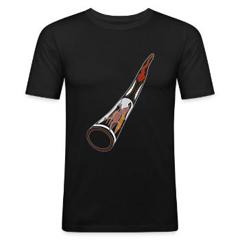 Didgeridoo Didjeridu - Men's Slim Fit T-Shirt - black - Front - Nik (191cm)