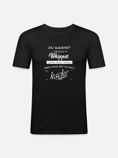 WHIPPET - Du bist kacke - Männer Slim Fit T-Shirt - Schwarz