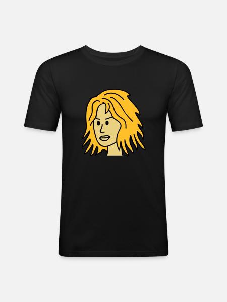 Angry Woman Face - Men's Slim Fit T-Shirt - black