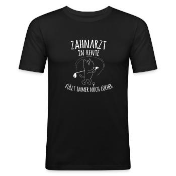 Zahnarzt Dentistin Rente Golf Shirt Geschenk - Männer Slim Fit T-Shirt - Schwarz - Vorne - Nik (191cm)