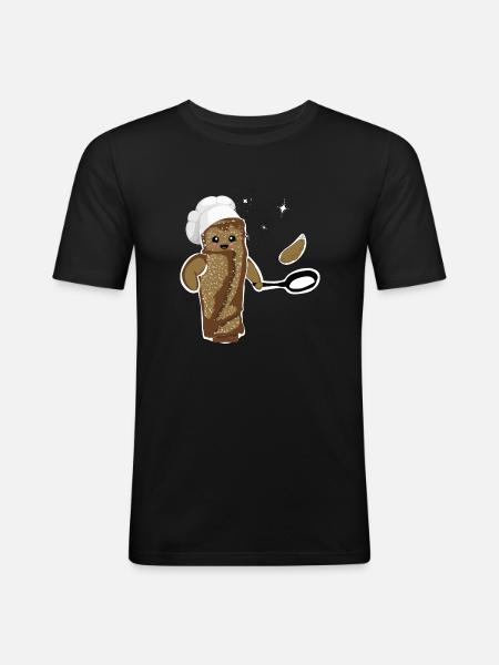 galette saucisse - T-shirt près du corps Homme - noir