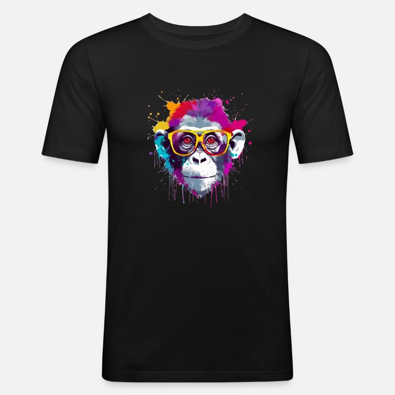 Ben der Affe - Männer Slim Fit T-Shirt - Schwarz