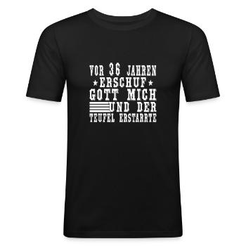 36 Geburtstag 36 Jahre Mann 36 jahre legende 36 - Männer Slim Fit T-Shirt - Schwarz - Vorne - Nik (191cm)