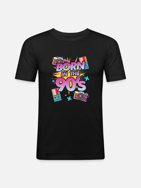född på 90-talet - 90-talet barn 90-talet 90-talet ordspråk - Slim Fit T-shirt herr - svart