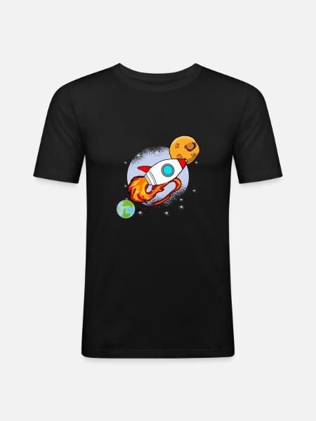 JOURNEY INTO SPACE - Men's Slim Fit T-Shirt - black