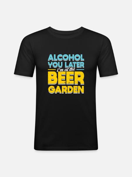 Bier Biergarten Bierfest Bierkrug - Männer Slim Fit T-Shirt - Schwarz