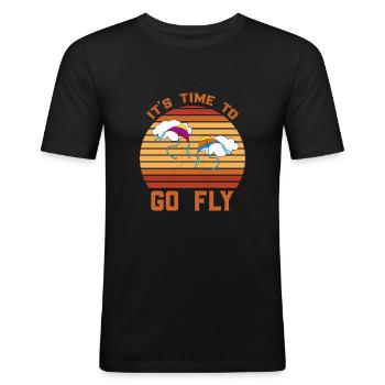 Drachenfliegen Drachen steigen Lenkdrachen - Männer Slim Fit T-Shirt - Schwarz - Vorne - Nik (191cm)
