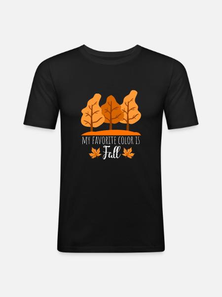 Herbst Spruch - Männer Slim Fit T-Shirt - Schwarz