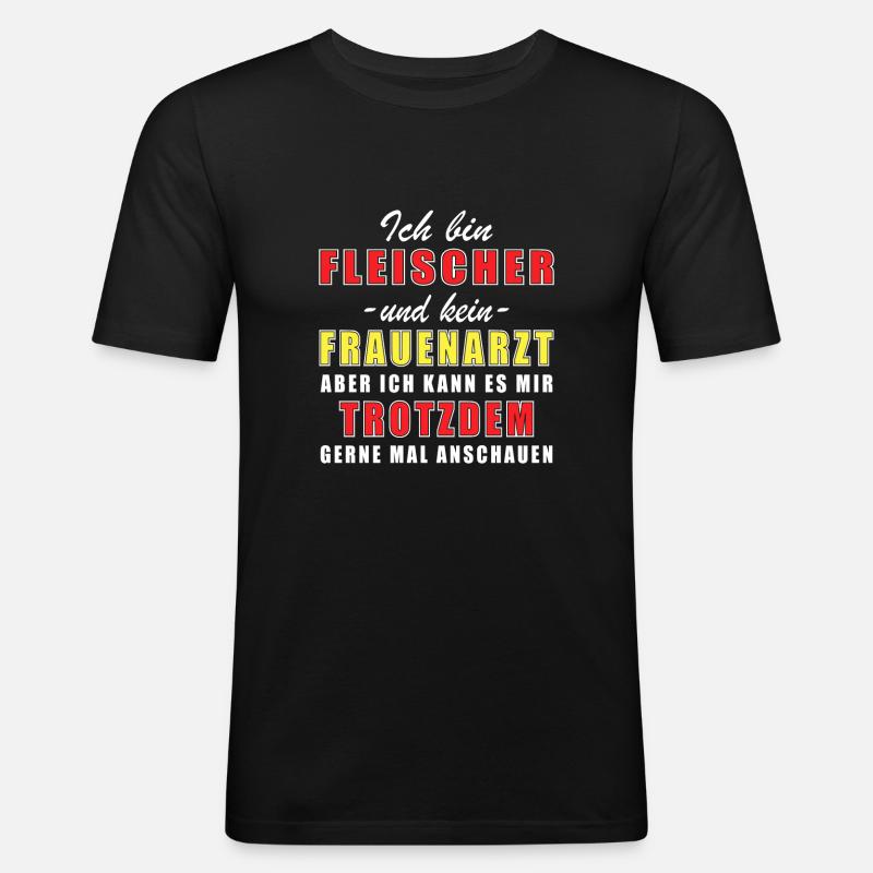 Beruf Berufung Job Fleischer - Männer Slim Fit T-Shirt - Schwarz