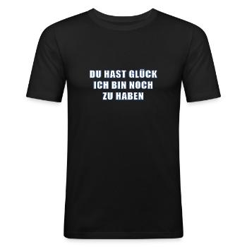Ich bin Single - Männer Slim Fit T-Shirt - Schwarz - Vorne - Nik (191cm)