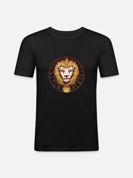 Lion - Löwe horoscope - Männer Slim Fit T-Shirt - Schwarz