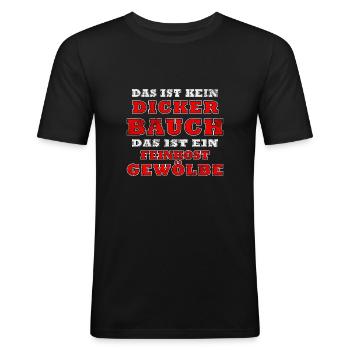 Das Ist Kein Dicker Bauch - Männer Slim Fit T-Shirt - Schwarz - Vorne - Nik (191cm)