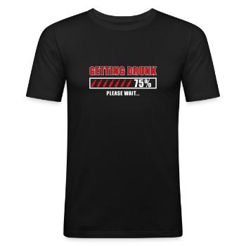 getting drunk - Men's Slim Fit T-Shirt - black - Front - Nik (191cm)
