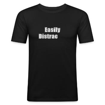Vêtements TDAH TOC - T-shirt près du corps Homme - noir - Devant - Nik (191cm)