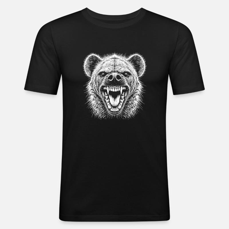 Hyäne - Männer Slim Fit T-Shirt - Schwarz