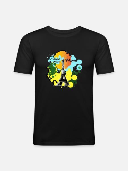 Soleil Plein - T-shirt près du corps Homme - noir