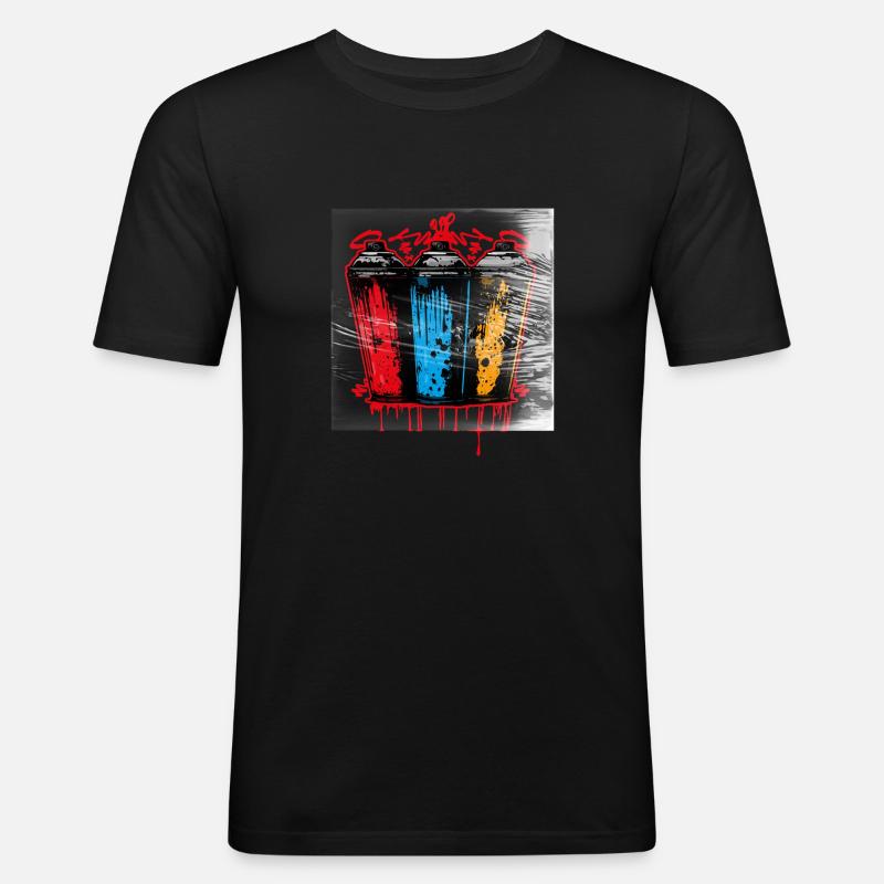 Ink Syndicate Kunststoff - Männer Slim Fit T-Shirt - Schwarz