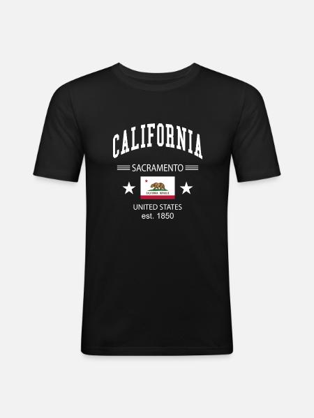 California - Men's Slim Fit T-Shirt - black