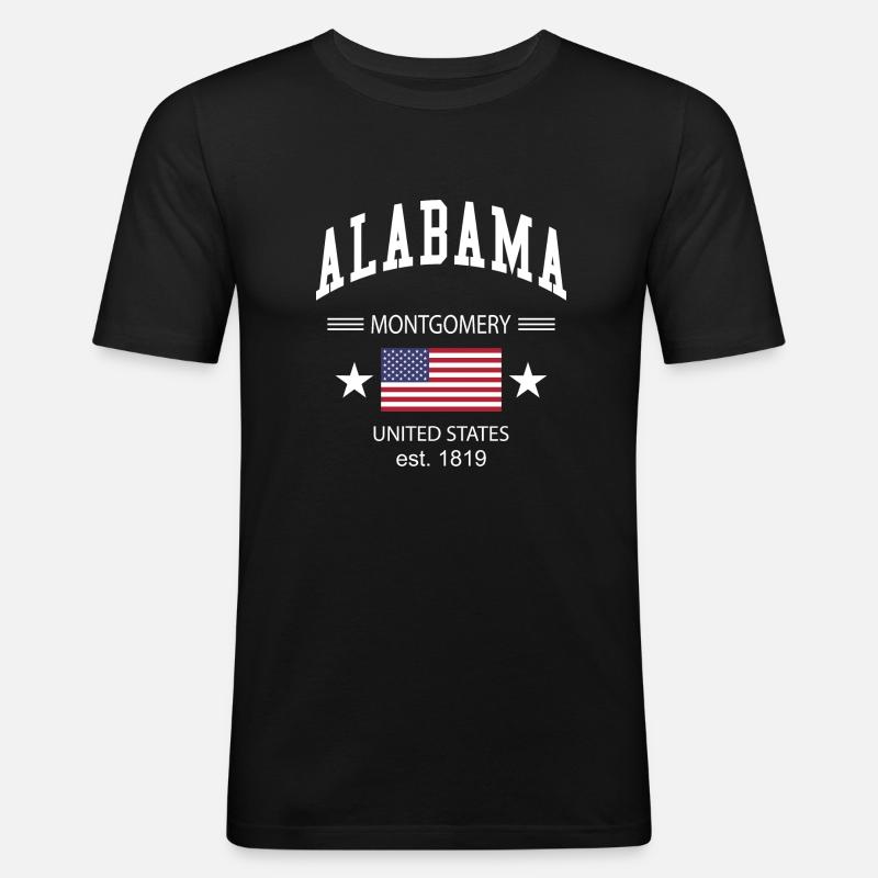 Alabama - Männer Slim Fit T-Shirt - Schwarz