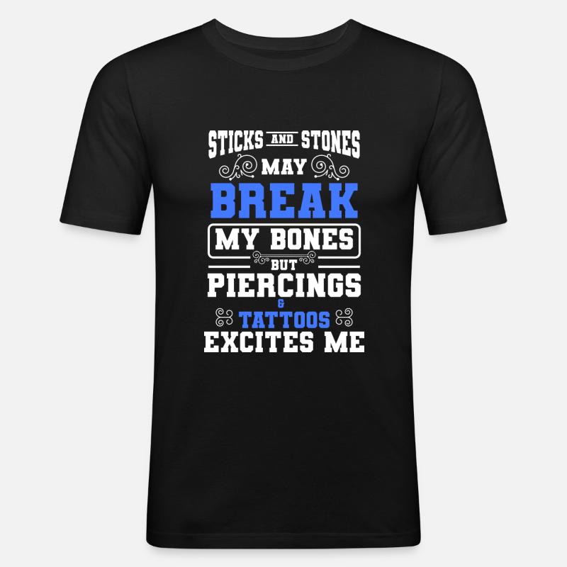 Piercing Job Körperschmuck Piercingstudio - Männer Slim Fit T-Shirt - Schwarz