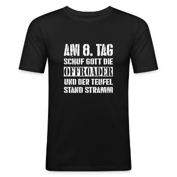 Offorad Geländewagen 4x4 - Männer Slim Fit T-Shirt - Schwarz - Vorne - Nik (191cm)