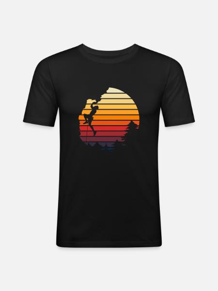 Wall Climbing Rock Climbing - Men's Slim Fit T-Shirt - black